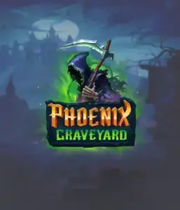 ELK Studios' Phoenix Graveyard game screen, showcasing the mystical graveyard and the legendary phoenix rising from the ashes. Displayed in this image is the slot's dynamic reel expansion mechanism, enhanced by its gorgeous symbols and dark theme. It vividly depicts the game's legend of the phoenix's revival, making it enticing for those interested in mythology.