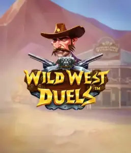  Immerse yourself in the wild world of "Wild West Duels" by Pragmatic Play, featuring a hardened gunslinger ready for a showdown. The image features a stern cowboy with crossed pistols, framed by a dusty Western town. His sharp gaze and authentic attire highlight the theme of the Old West. The game's title is prominently featured in a rustic font, adding to the action-packed theme. 