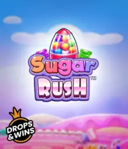 Experience the sweet world of Sugar Rush by Pragmatic Play, showcasing a bright candy dispenser against a whimsical candyland background. This graphic evokes the fun and excitement of the game, highlighted with vivid candies and engaging typography. Ideal for candy lovers, promising endless entertainment. 