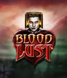 A dark and seductive view of the Blood Lust slot by ELK Studios, featuring gothic vampire symbols and a haunting castle backdrop. The visual emphasizes the slot's gothic aesthetic, enhanced by its distinctive features, attractive for those fascinated by the vampire genre.