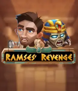 Dive into the ancient world of Ramses' Revenge slot by Relax Gaming, showcasing a surprised explorer and a menacing mummy amid an Egyptian tomb backdrop. This graphic depicts the adventure of tomb exploration, ideal for those interested in historical adventures, offering a gripping adventure. 